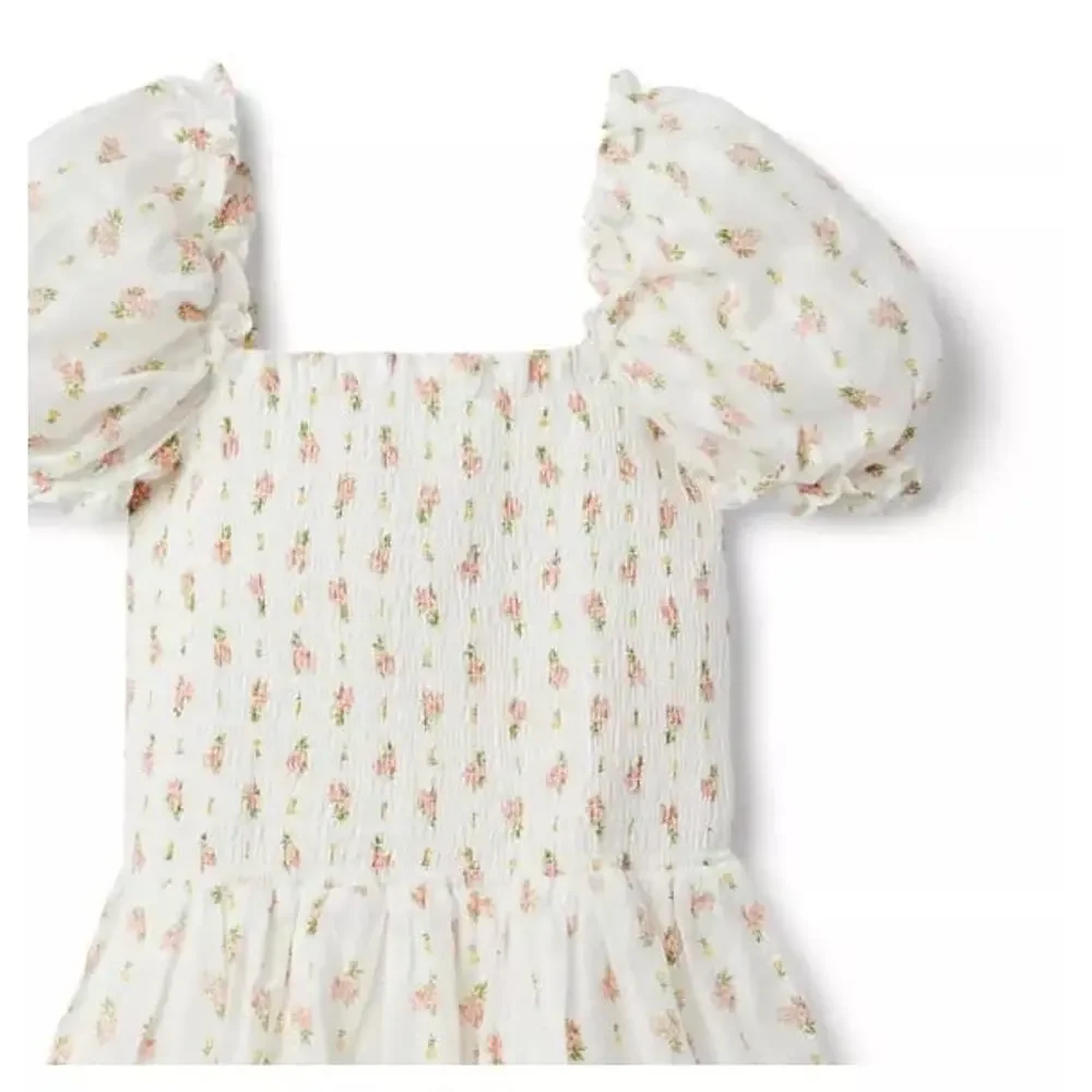 NWT❤️Janie and Jack The Grace Floral Smocked Puff Sleeve Dress sz8